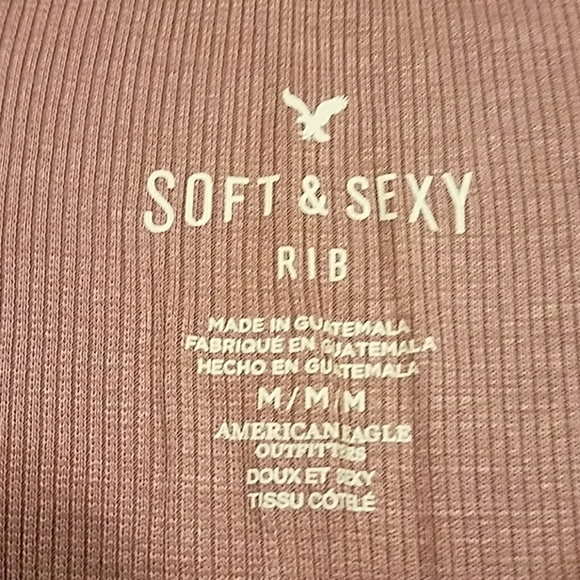 NWT American Eagle Purple Off Shoulder Ribbed Top - Picture 4 of 6